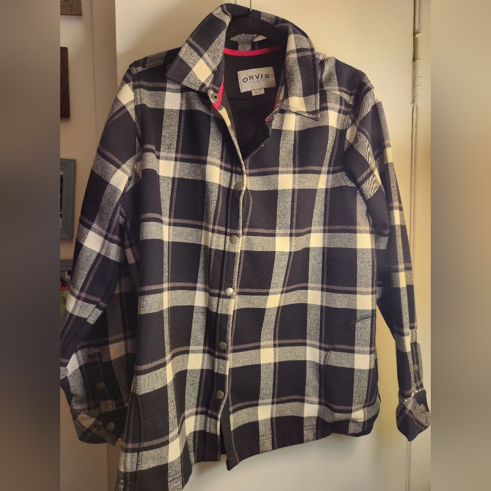 XXL Black And White "Flannel" Shirt Jacket
